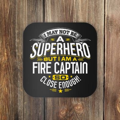 Fire Captain T Gift Idea Superhero Fireman Coaster