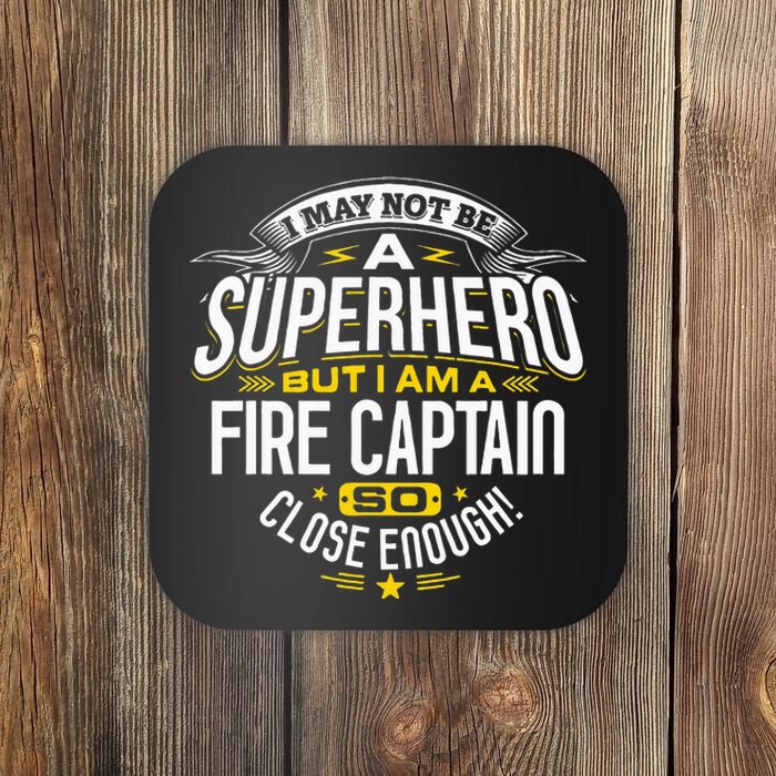 Fire Captain T Gift Idea Superhero Fireman Coaster