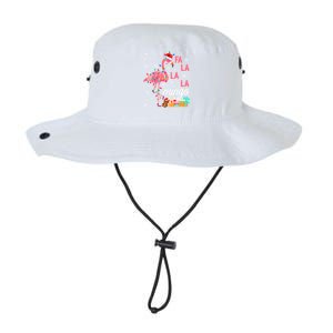 Flamingo Christmas Tree Lights Fa La La Mingo Tropical Xmas Gift Legacy Cool Fit Booney Bucket Hat