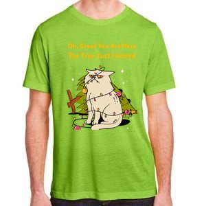 Funny Christmas Tree Knocked Over By Cat Meowy Christmas Gift Adult ChromaSoft Performance T-Shirt