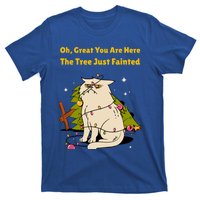 Funny Christmas Tree Knocked Over By Cat Meowy Christmas Gift T-Shirt