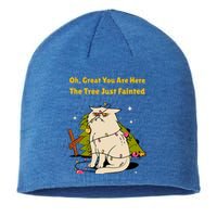 Funny Christmas Tree Knocked Over By Cat Meowy Christmas Gift Sustainable Beanie