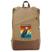 Funny Conspiracy Theory If It Flies It S.P.I.E.S Pigeon Bird Cotton Canvas Backpack