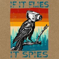 Funny Conspiracy Theory If It Flies It S.P.I.E.S Pigeon Bird Cotton Canvas Backpack
