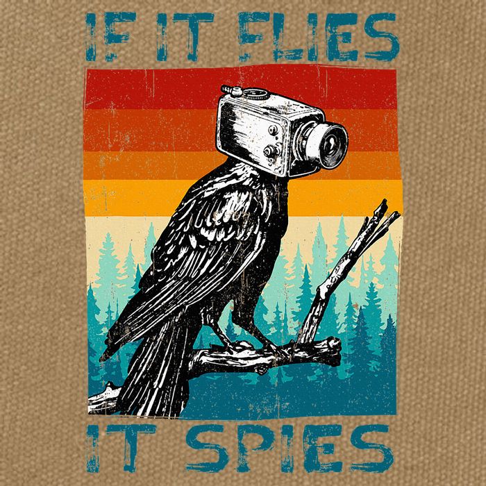 Funny Conspiracy Theory If It Flies It S.P.I.E.S Pigeon Bird Cotton Canvas Backpack