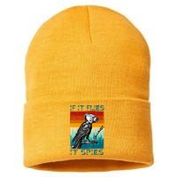 Funny Conspiracy Theory If It Flies It S.P.I.E.S Pigeon Bird Sustainable Knit Beanie