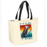 Funny Conspiracy Theory If It Flies It S.P.I.E.S Pigeon Bird Zip Tote Bag