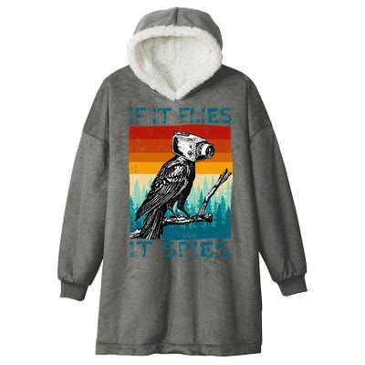 Funny Conspiracy Theory If It Flies It S.P.I.E.S Pigeon Bird Hooded Wearable Blanket