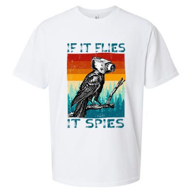 Funny Conspiracy Theory If It Flies It S.P.I.E.S Pigeon Bird Sueded Cloud Jersey T-Shirt