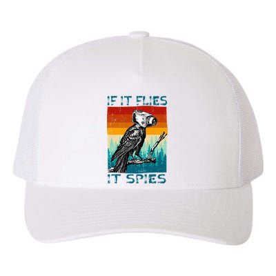 Funny Conspiracy Theory If It Flies It S.P.I.E.S Pigeon Bird Yupoong Adult 5-Panel Trucker Hat