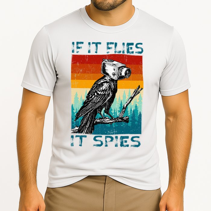 Funny Conspiracy Theory If It Flies It S.P.I.E.S Pigeon Bird Performance Shirt