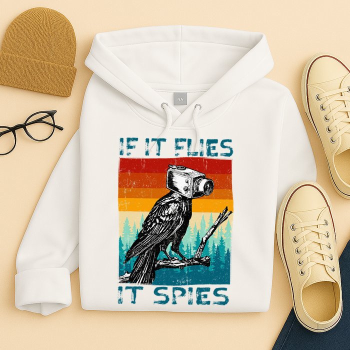Funny Conspiracy Theory If It Flies It S.P.I.E.S Pigeon Bird Hoodie