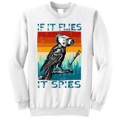 Funny Conspiracy Theory If It Flies It S.P.I.E.S Pigeon Bird Sweatshirt