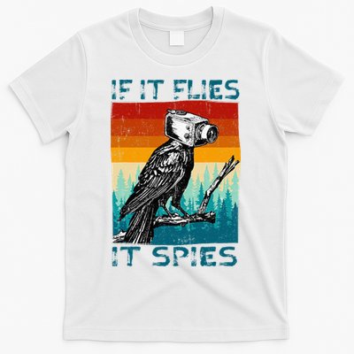 Funny Conspiracy Theory If It Flies It S.P.I.E.S Pigeon Bird T-Shirt