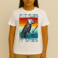 Funny Conspiracy Theory If It Flies It S.P.I.E.S Pigeon Bird T-Shirt