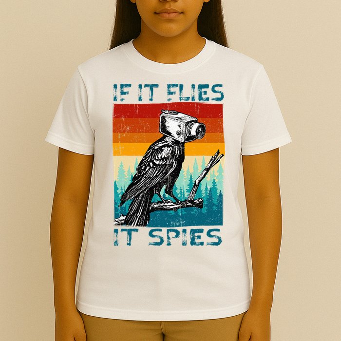 Funny Conspiracy Theory If It Flies It S.P.I.E.S Pigeon Bird T-Shirt
