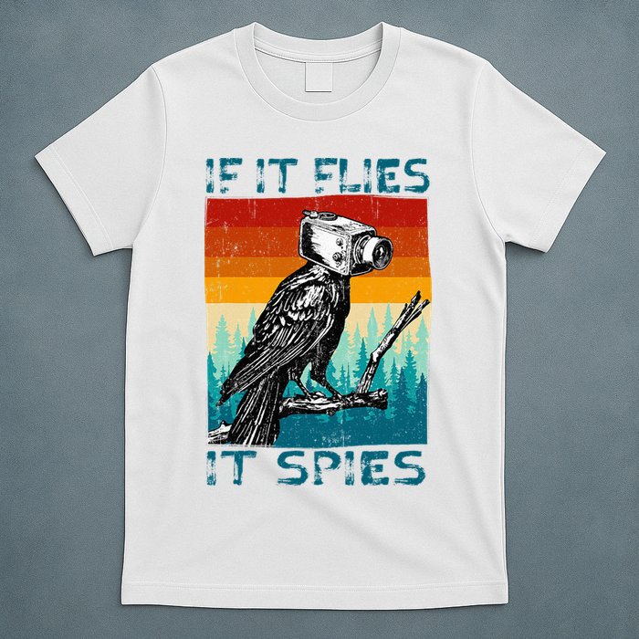 Funny Conspiracy Theory If It Flies It S.P.I.E.S Pigeon Bird T-Shirt