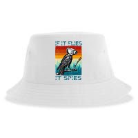 Funny Conspiracy Theory If It Flies It S.P.I.E.S Pigeon Bird Sustainable Bucket Hat