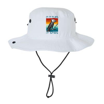 Funny Conspiracy Theory If It Flies It S.P.I.E.S Pigeon Bird Bucket Hat