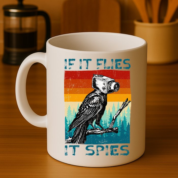 Funny Conspiracy Theory If It Flies It S.P.I.E.S Pigeon Bird Mug