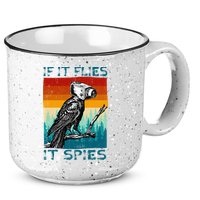 Funny Conspiracy Theory If It Flies It S.P.I.E.S Pigeon Bird 15oz Campfire Ceramic Mug