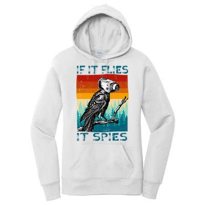 Funny Conspiracy Theory If It Flies It S.P.I.E.S Pigeon Bird Women's Pullover Hoodie