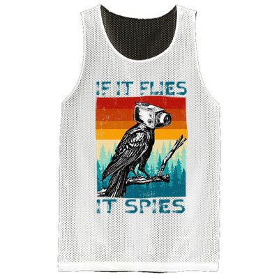 Funny Conspiracy Theory If It Flies It S.P.I.E.S Pigeon Bird Mesh Reversible Basketball Jersey Tank