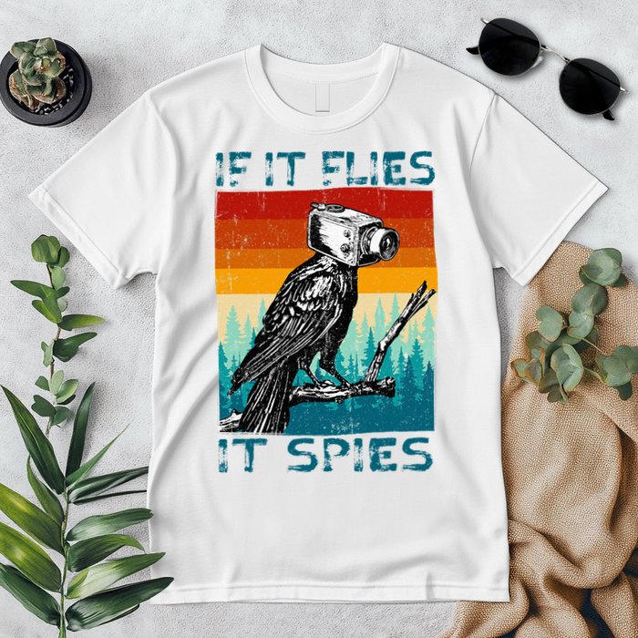 Funny Conspiracy Theory If It Flies It S.P.I.E.S Pigeon Bird Premium T-Shirt