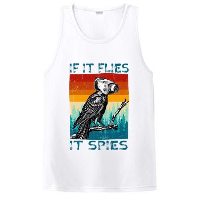 Funny Conspiracy Theory If It Flies It S.P.I.E.S Pigeon Bird PosiCharge Competitor Tank