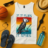 Funny Conspiracy Theory If It Flies It S.P.I.E.S Pigeon Bird Tank Top