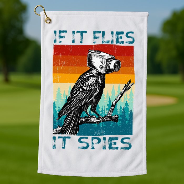 Funny Conspiracy Theory If It Flies It S.P.I.E.S Pigeon Bird Golf Towel