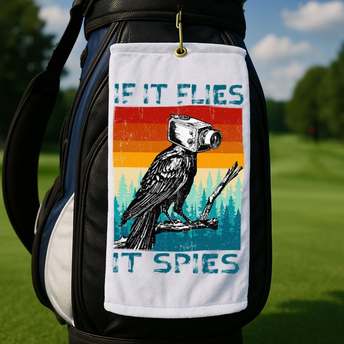 Funny Conspiracy Theory If It Flies It S.P.I.E.S Pigeon Bird Golf Towel