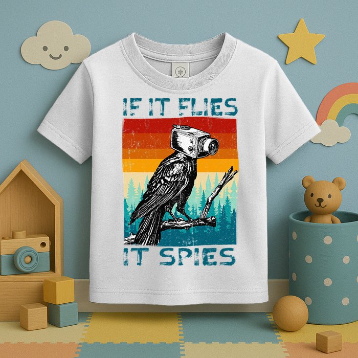 Funny Conspiracy Theory If It Flies It S.P.I.E.S Pigeon Bird Toddler T-Shirt
