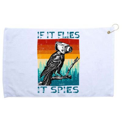 Funny Conspiracy Theory If It Flies It S.P.I.E.S Pigeon Bird Grommeted Golf Towel