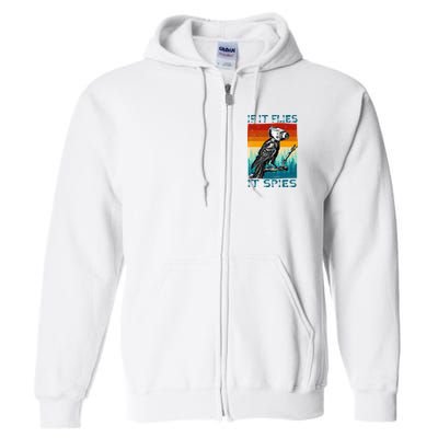 Funny Conspiracy Theory If It Flies It S.P.I.E.S Pigeon Bird Full Zip Hoodie