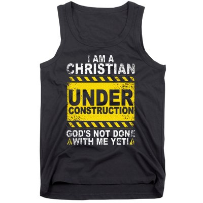 Funny Christian Under Construction Gift Catholic Tank Top