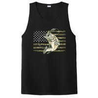 Fishing Camouflage Us American Flag Bass Fish Fisherman Camo PosiCharge Competitor Tank