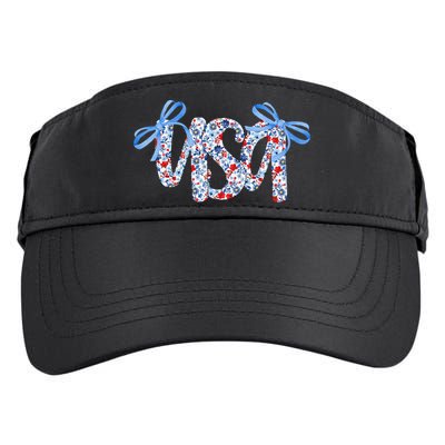 Floral Coquette USA America 4th Of July Independence Day Adult Drive Performance Visor