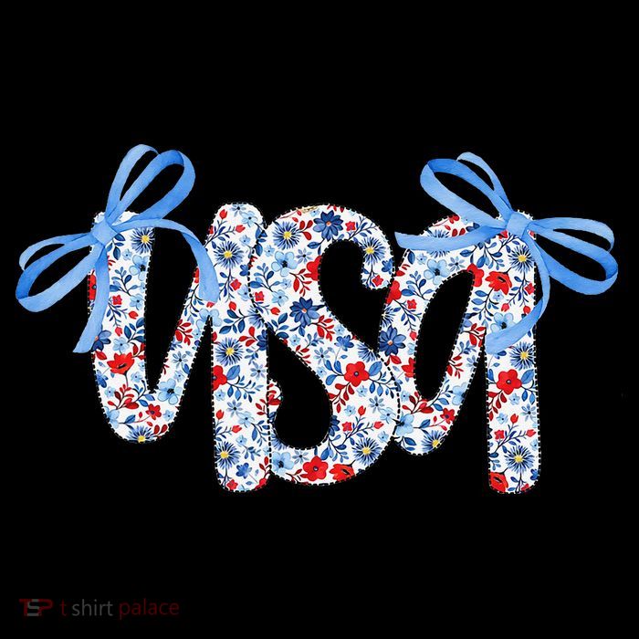 Floral Coquette USA America 4th Of July Independence Day Tank Top