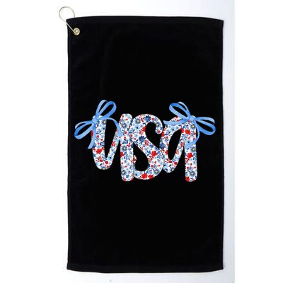 Floral Coquette USA America 4th Of July Independence Day Golf Towel