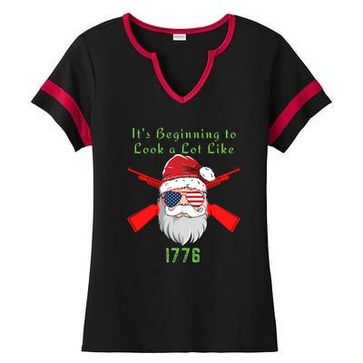 Funny Christmas Ultra MAGA Conservative Republican Ladies Halftime Notch Neck Tee