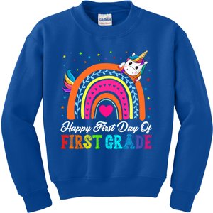 Funny Cute Unicorn Rainbow 1St Grade Teacher Student Funny Gift Kids Sweatshirt