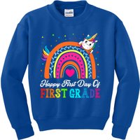 Funny Cute Unicorn Rainbow 1St Grade Teacher Student Funny Gift Kids Sweatshirt