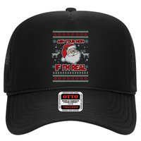 Funny Christmas Ugly Sweater Santa Ask Your Mom If I'm Real Trucker Hat