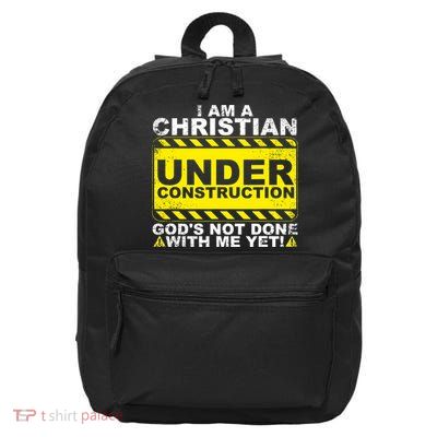 Funny Christian Under Construction Catholic 16 in Basic Backpack