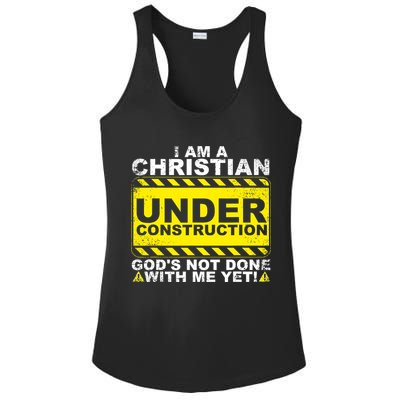 Funny Christian Under Construction Catholic Ladies PosiCharge Competitor Racerback Tank