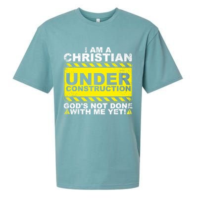 Funny Christian Under Construction Catholic Sueded Cloud Jersey T-Shirt