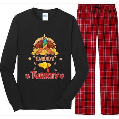 Funny Cute Unicorn Daddy Turkey Face Gift Turkey Family Gift Long Sleeve Pajama Set