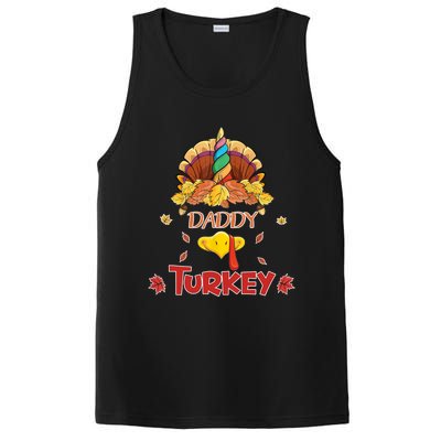 Funny Cute Unicorn Daddy Turkey Face Gift Turkey Family Gift PosiCharge Competitor Tank