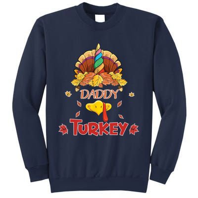 Funny Cute Unicorn Daddy Turkey Face Gift Turkey Family Gift Sweatshirt